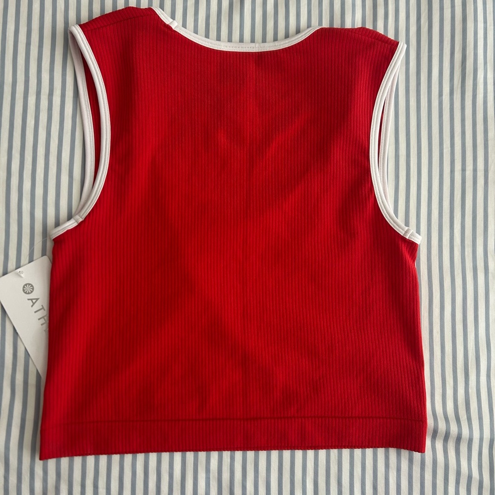 Athleta Red Seamless Crop Top - Picture 2 of 4
